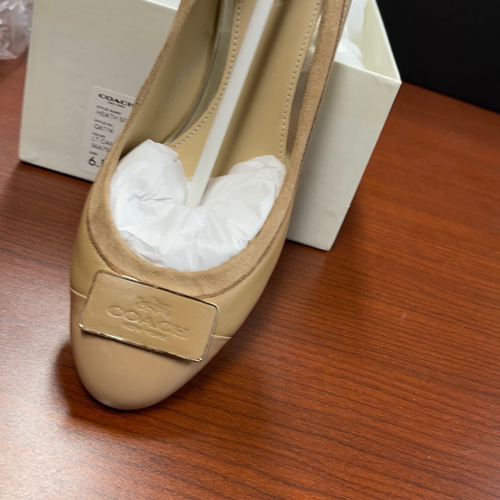 NWT Coach Leather Wedges